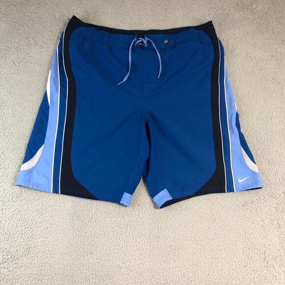 Nike Shorts Men Large Blue Swim Suit Trunks Beach Surf Skate Lined‎ Board Short - Picture 1 of 10
